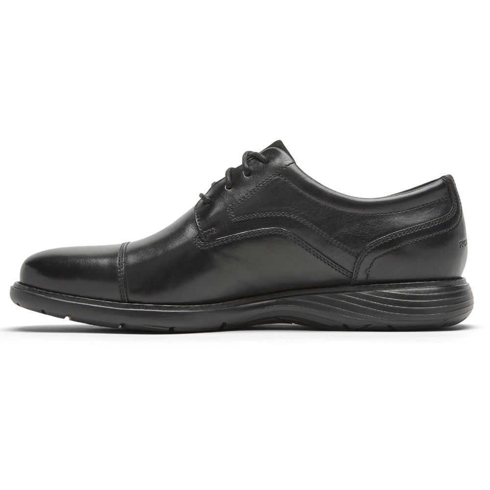 Rockport Singapore Mens Oxfords - Garett Cap Toe Black - SW8674350